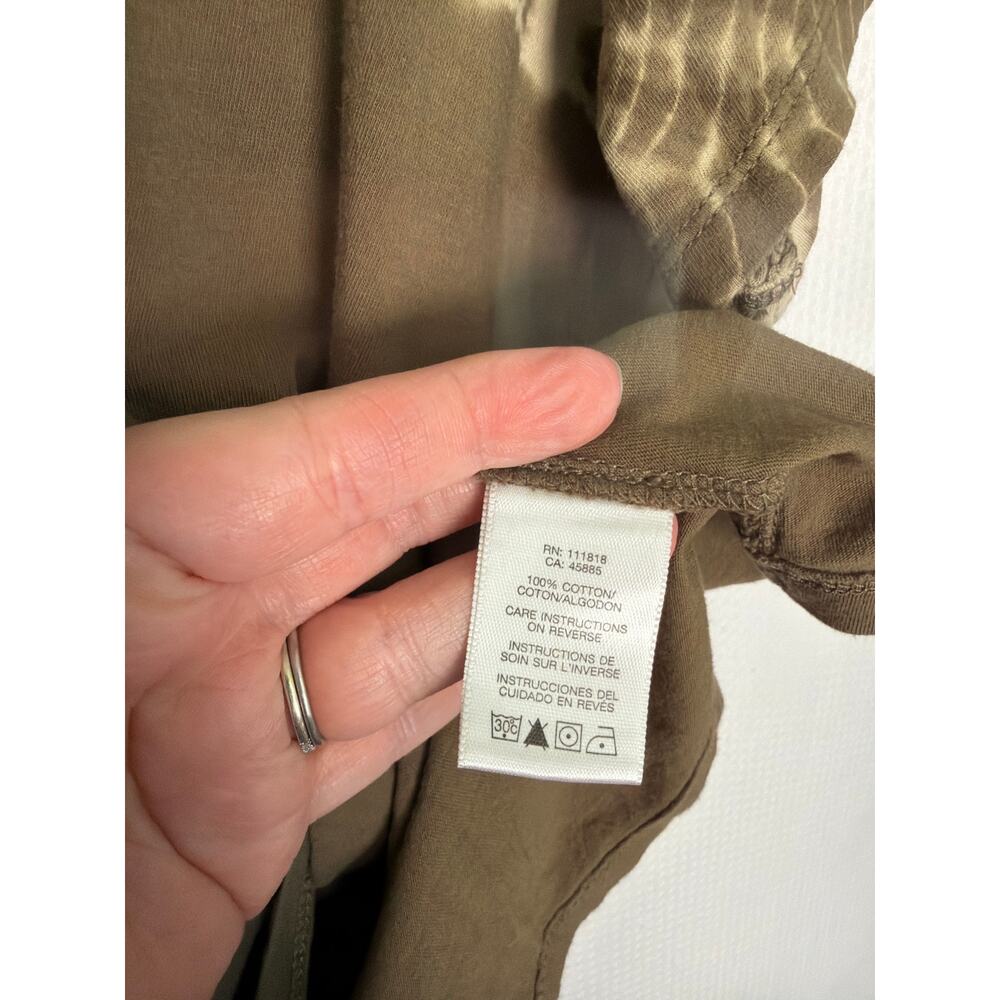 Michael Kors 1X Olive Green Gold Logo Tee Tie Dye Short Sleeve Plus Top - Picture 6 of 10